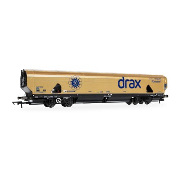 HORNBY R60322 Drax - Biomass - Wagon - Gold Livery Drax 50th Anniversary - Era 11