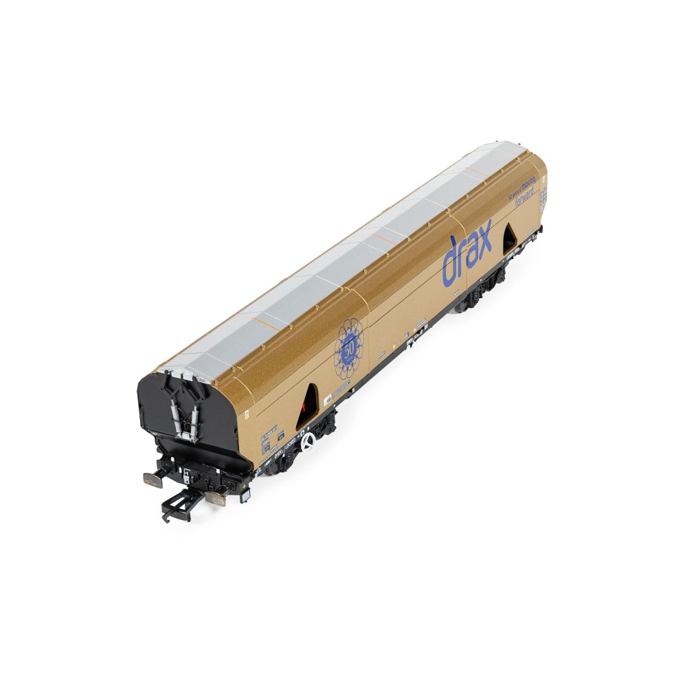 HORNBY R60322 Drax - Biomass - Wagon - Gold Livery Drax 50th Anniversary - Era 11