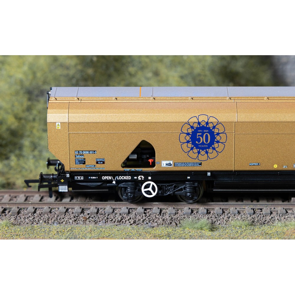 HORNBY R60322 Drax - Biomass - Wagon - Gold Livery Drax 50th Anniversary - Era 11