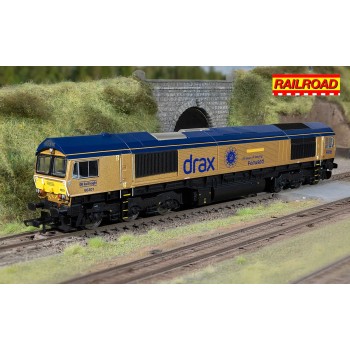 Hornby R30461 RailRoad GB Railfreight Class 66 Diesel Locomotive 66301 Drax Power Station 50 - Gold Livery Drax 50th Anniversary - Era 11