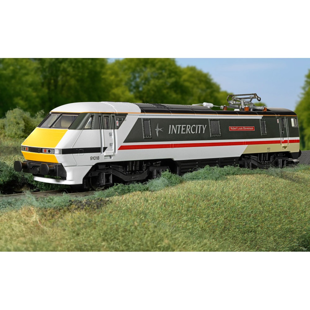 Hornby R30527 RailRoad BR Intercity Class 91 Robert Louis Stevenson 91018 Electric Locomotive - Era 8