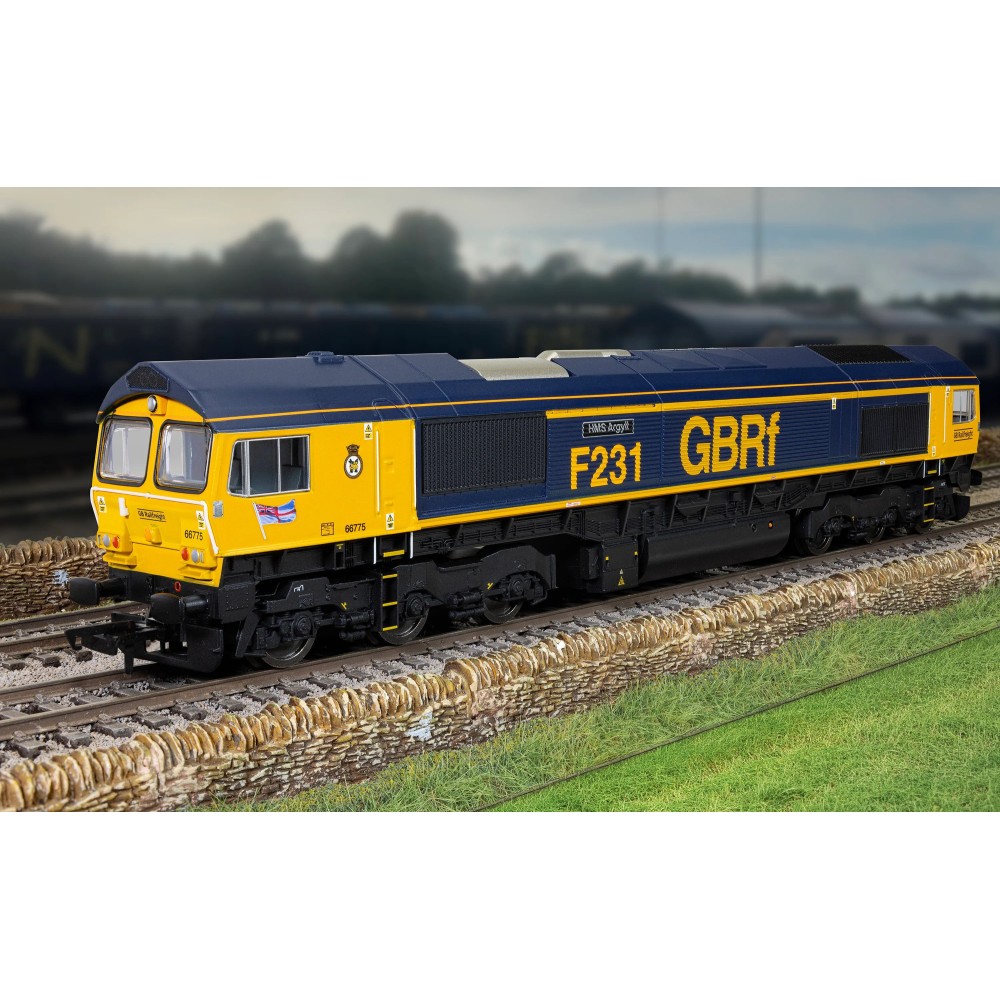 Hornby R30534 RailRoad GBRf - Class 66 - 66775 HMS Argyll Diesel Locomotive - Era 11