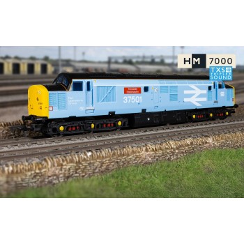 Hornby R30545TXS RailRoad Plus British Steel Class 37 - Teesside Steelmaster - Co-Co 37501 Diesel Locomotive Digital sound fitted