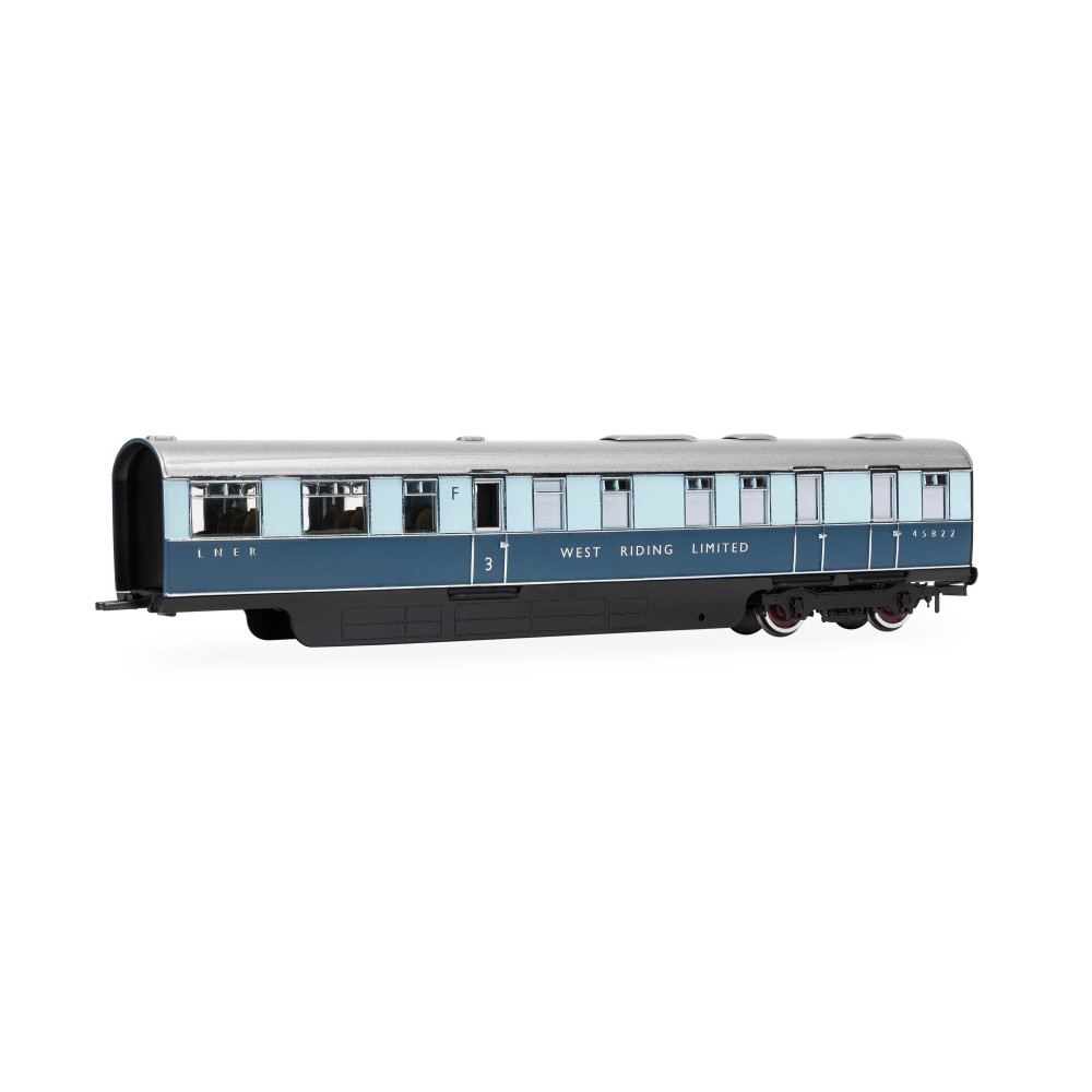 Hornby R40479 LNER West Riding Limited Open Third & Kitchen Third Articulated Coach Pack - Era 3 OO Scale