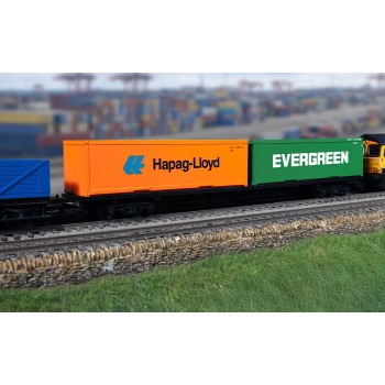Hornby R60360 RailRoad BR FFA Container Wagon with 2 x 30 ft Containers - Era 11 OO Scale