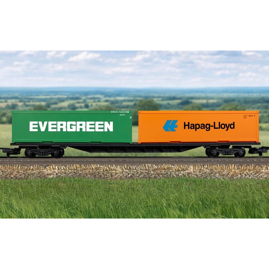 Hornby R60360 RailRoad BR FFA Container Wagon with 2 x 30 ft Containers - Era 11 OO Scale