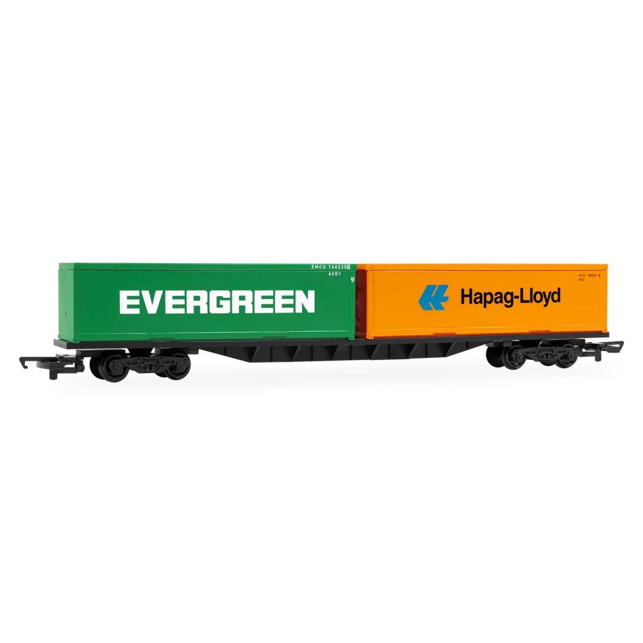 Hornby R60360 RailRoad BR FFA Container Wagon with 2 x 30 ft Containers - Era 11 OO Scale