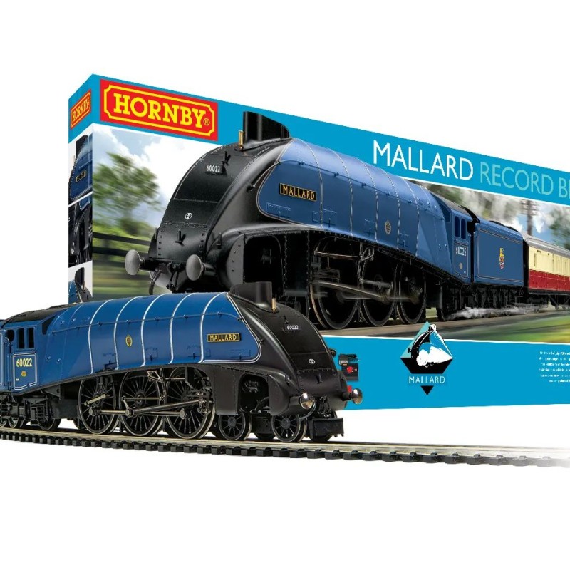HORNBY R1282S Mallard Record Breaker Train Set - Era 3 OO GAUGE STEAM LOCO DCC READY