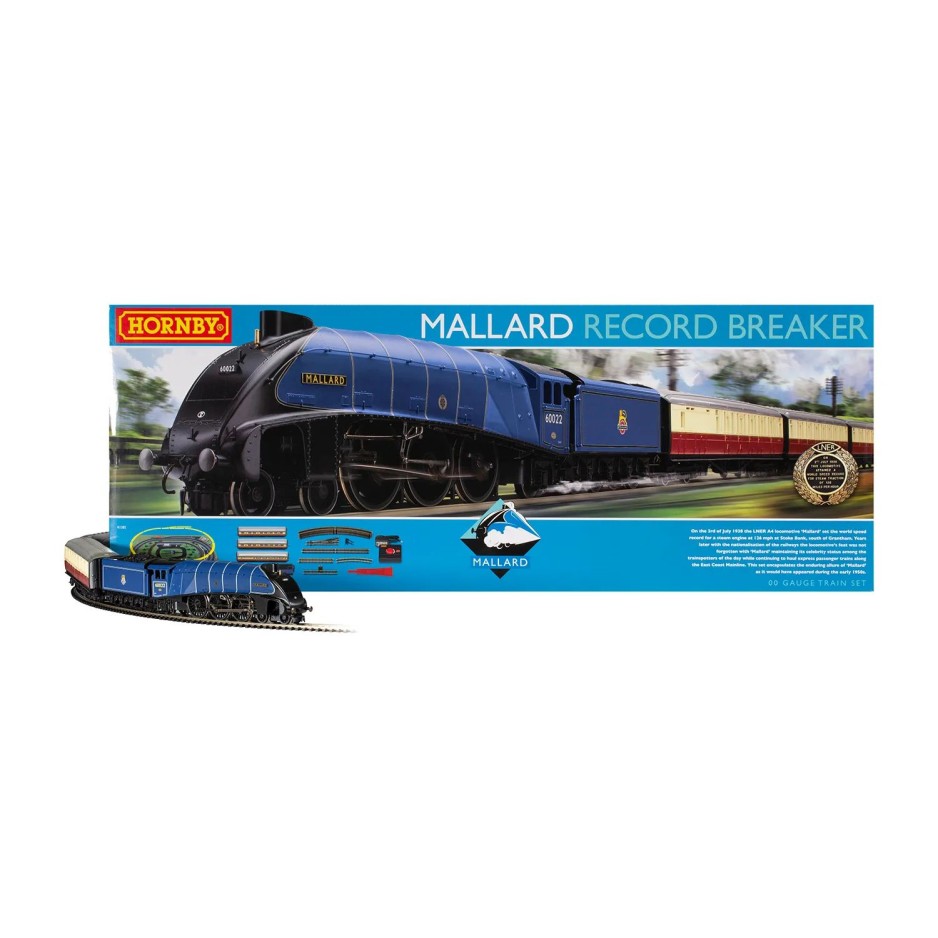 HORNBY R1282S Mallard Record Breaker Train Set - Era 3 OO GAUGE STEAM LOCO DCC READY