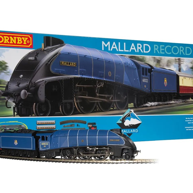 HORNBY R1282S Mallard Record Breaker Train Set - Era 3 OO GAUGE STEAM LOCO DCC READY