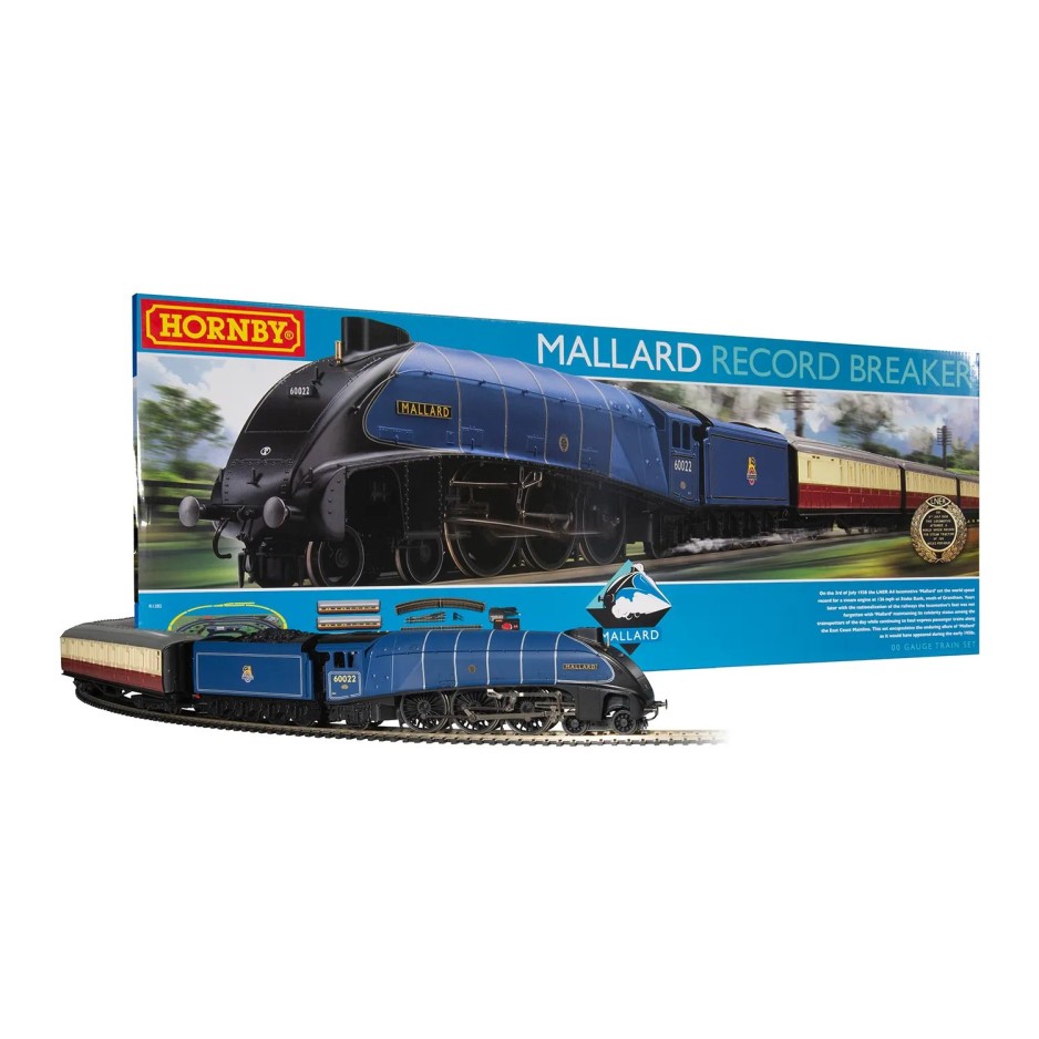 HORNBY R1282S Mallard Record Breaker Train Set - Era 3 OO GAUGE STEAM LOCO DCC READY