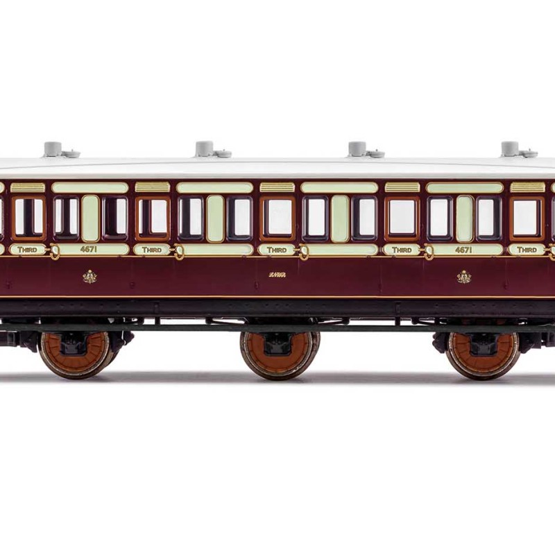 Hornby R40074A LNWR 6 Wheel Coach 3rd Class 1889 Passenger Coach No 4671 Era 2 OO Scale