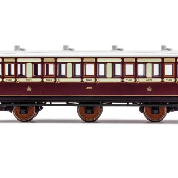 Hornby R40120A LNWR 6 Wheel Coach 3rd Class with Fitted Lights 4671 - Era 2 OO Scale