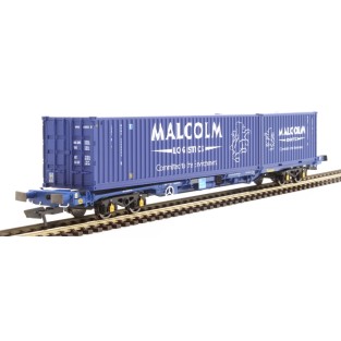 Hornby R60133 Malcolm Rail KFA Container Wagon with 1 x 20 ft & 1 x 40 ft Containers - Era 11 OO Scale