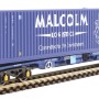 Hornby R60133 Malcolm Rail KFA Container Wagon with 1 x 20 ft & 1 x 40 ft Containers - Era 11 OO Scale
