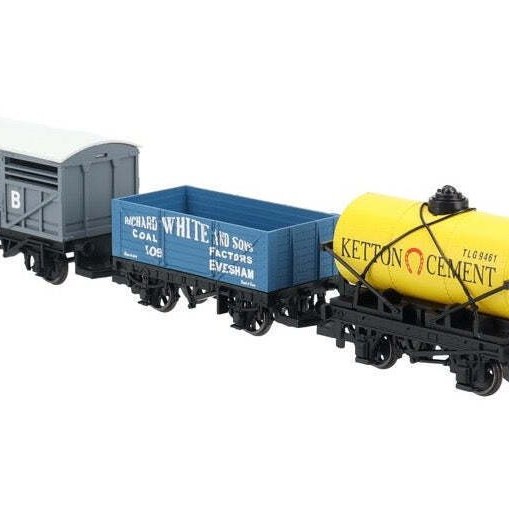 Hornby R60135 RailRoad Triple Wagon Pack LWB Open Wagon + Brake Van + SWB Wagon - Era 3