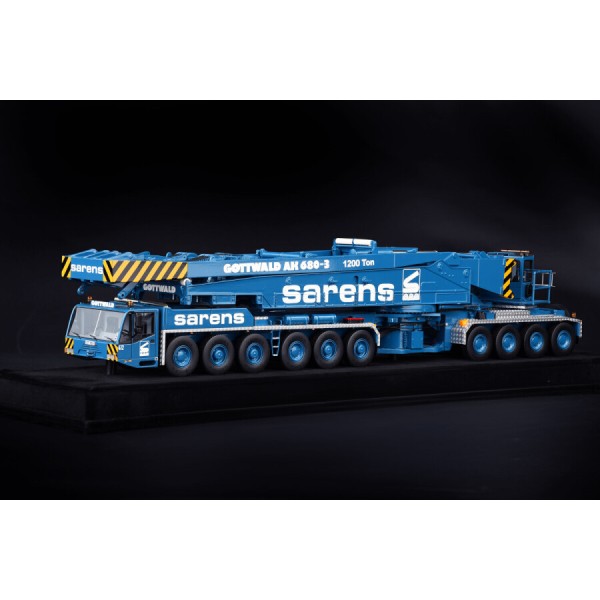 IMC Models 20-1077 Sarens Gottwald AK 680-3 Mobile Crane Resin Model with Display Case - Scale 1:50