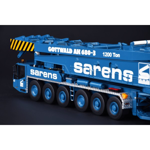 IMC Models 20-1077 Sarens Gottwald AK 680-3 Mobile Crane Resin Model with Display Case - Scale 1:50