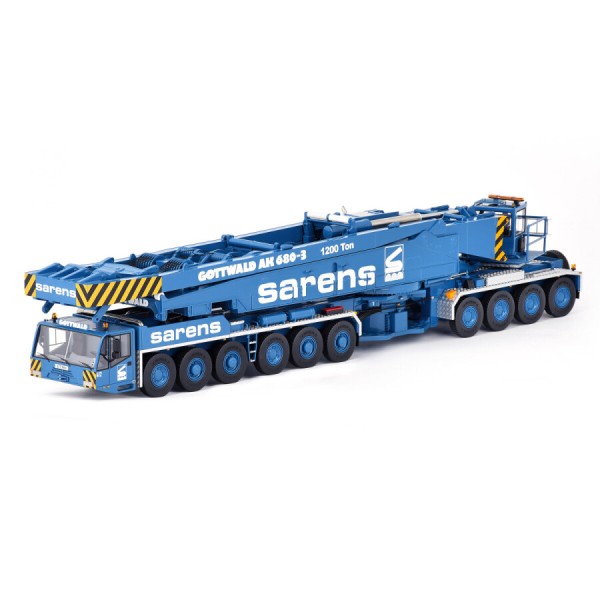 IMC Models 20-1077 Sarens Gottwald AK 680-3 Mobile Crane Resin Model with Display Case - Scale 1:50