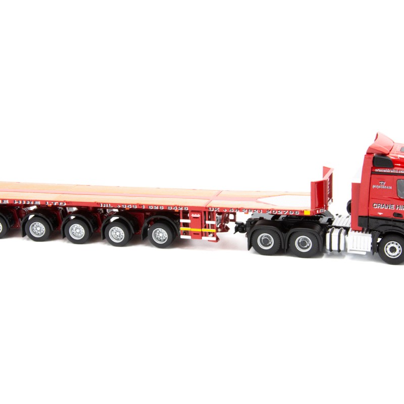IMC Models 32-0039 Mercedes Benz Arocs Bigspace 6x4 RHD with Nooteboom Ballasttrailer 6 axle - Crane Hire  - Scale 1:50