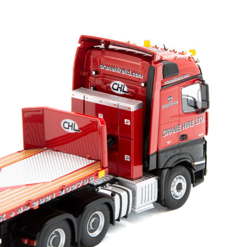 IMC Models 32-0039 Mercedes Benz Arocs Bigspace 6x4 RHD with Nooteboom Ballasttrailer 6 axle - Crane Hire  - Scale 1:50