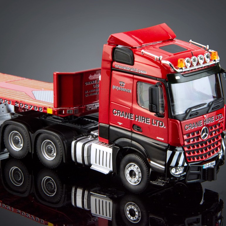 IMC Models 32-0039 Mercedes Benz Arocs Bigspace 6x4 RHD with Nooteboom Ballasttrailer 6 axle - Crane Hire  - Scale 1:50