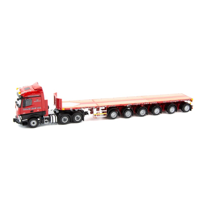IMC Models 32-0039 Mercedes Benz Arocs Bigspace 6x4 RHD with Nooteboom Ballasttrailer 6 axle - Crane Hire  - Scale 1:50