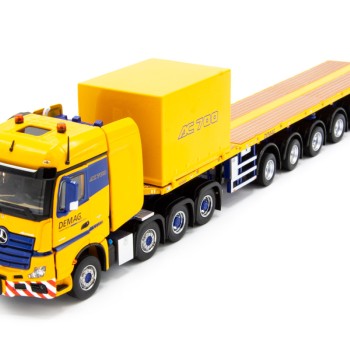IMC Models 33-0124 Mercedes Actros 8x4 Nooteboom Ballast Trailer Container - Tadano Demag AC 700-9 Support Combo - Scale 1:50