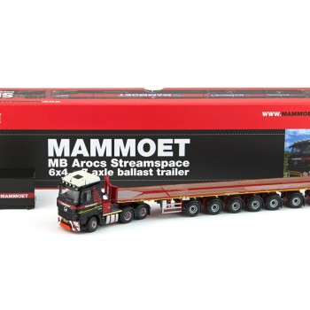 IMC Models 410202 Mammoet Mercedes Benz Arocs Streamspace 6x4 Nooteboom Ballasttrailer 7 axle + Ballast Box  - Scale 1:50