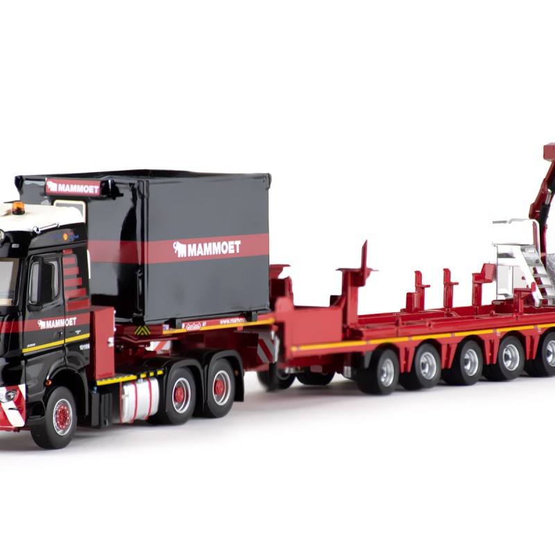 IMC Models 410256 Mammoet Mercedes-Benz Arocs 6x4 Truck Nooteboom 7 axle Low Loader Fassi F32A Crane  - Scale 1:50