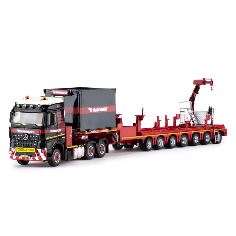 IMC Models 410256 Mammoet Mercedes-Benz Arocs 6x4 Truck Nooteboom 7 axle Low Loader Fassi F32A Crane  - Scale 1:50