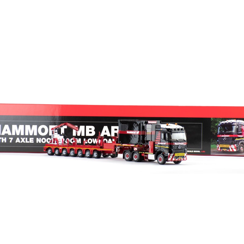 IMC Models 410256 Mammoet Mercedes-Benz Arocs 6x4 Truck Nooteboom 7 axle Low Loader Fassi F32A Crane  - Scale 1:50