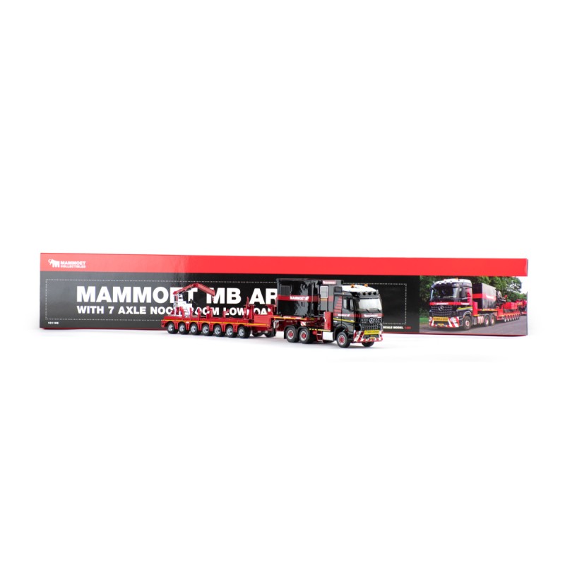 IMC Models 410256 Mammoet Mercedes-Benz Arocs 6x4 Truck Nooteboom 7 axle Low Loader Fassi F32A Crane  - Scale 1:50