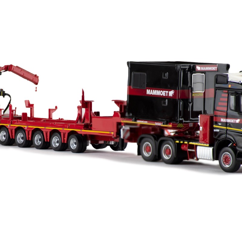 IMC Models 410256 Mammoet Mercedes-Benz Arocs 6x4 Truck Nooteboom 7 axle Low Loader Fassi F32A Crane  - Scale 1:50