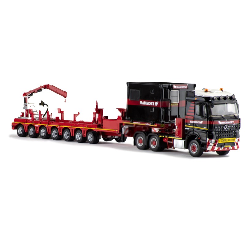 IMC Models 410256 Mammoet Mercedes-Benz Arocs 6x4 Truck Nooteboom 7 axle Low Loader Fassi F32A Crane  - Scale 1:50