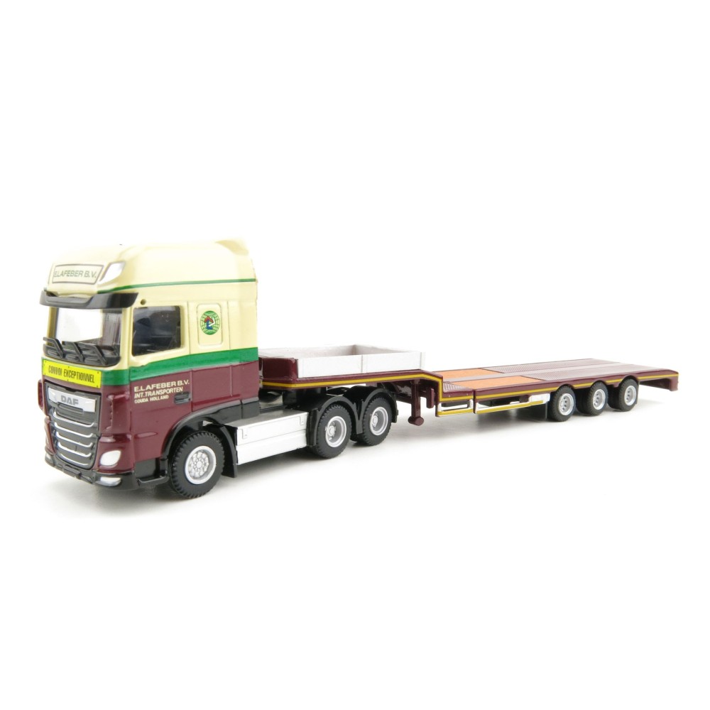 IMC Models 70-1003 - DAF XF Super Space Cab 6x4 with a Semi Low loader 3 axle E. Lafeber - Scale 1:87