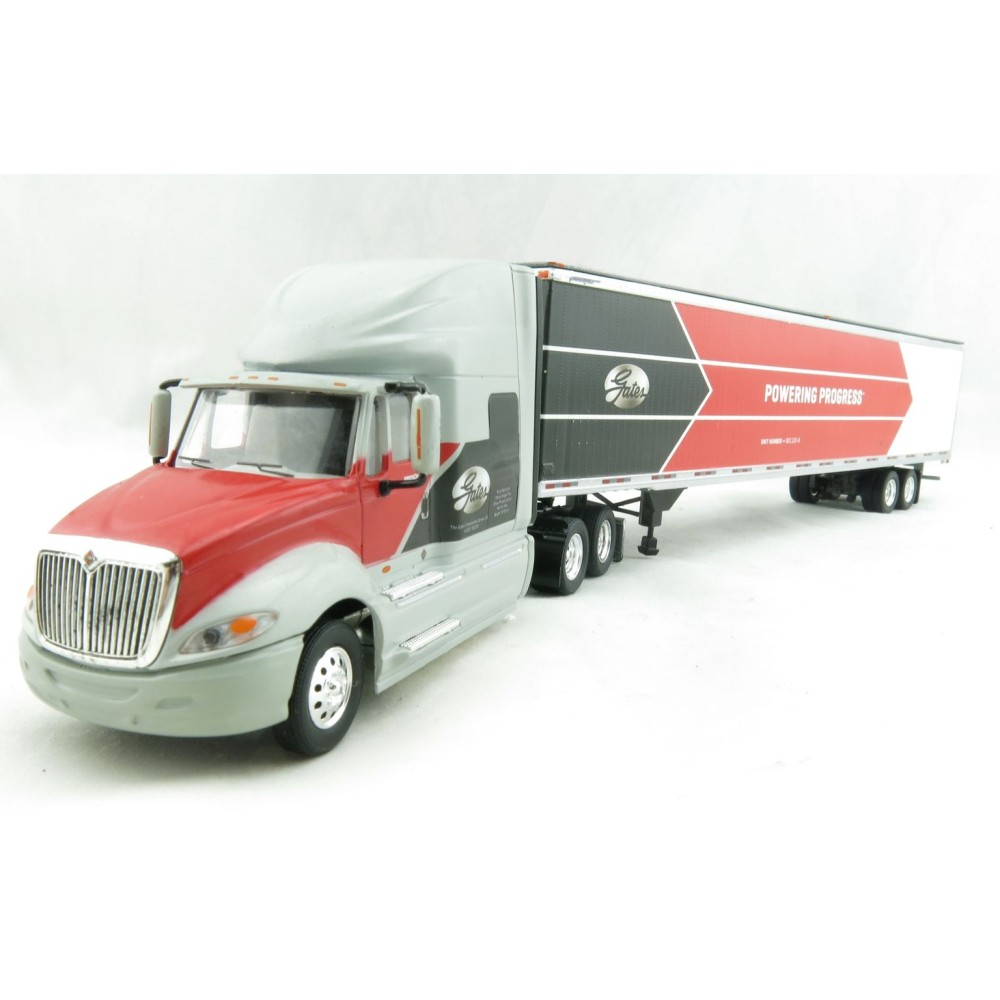 Tonkin Replicas 12-0129 - International Prostar Sleeper Cab 6x4 Truck 53 ft  Box Trailer - Gates - Scale 1:53