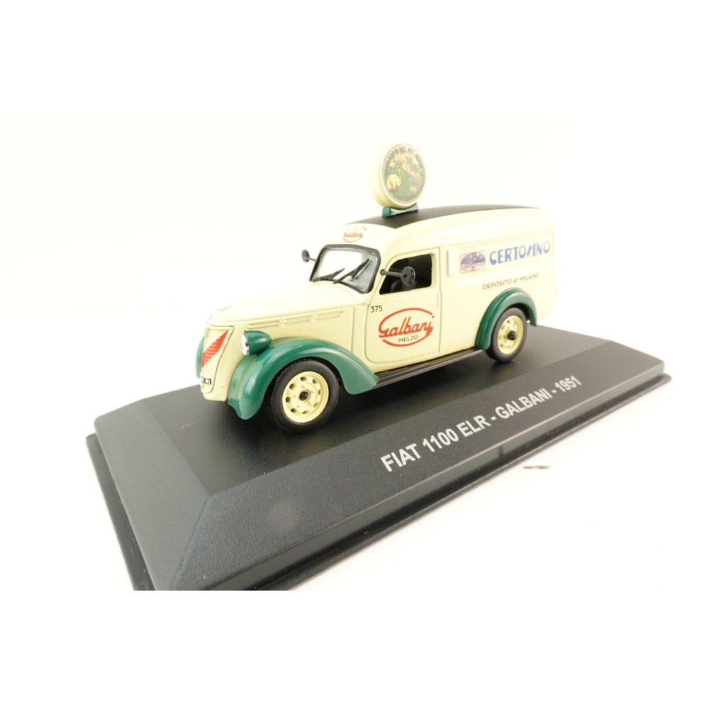 Altaya - Fiat 1100 ELR Delivery Van Galbani 1951 Yellow Green - Scale 1:43