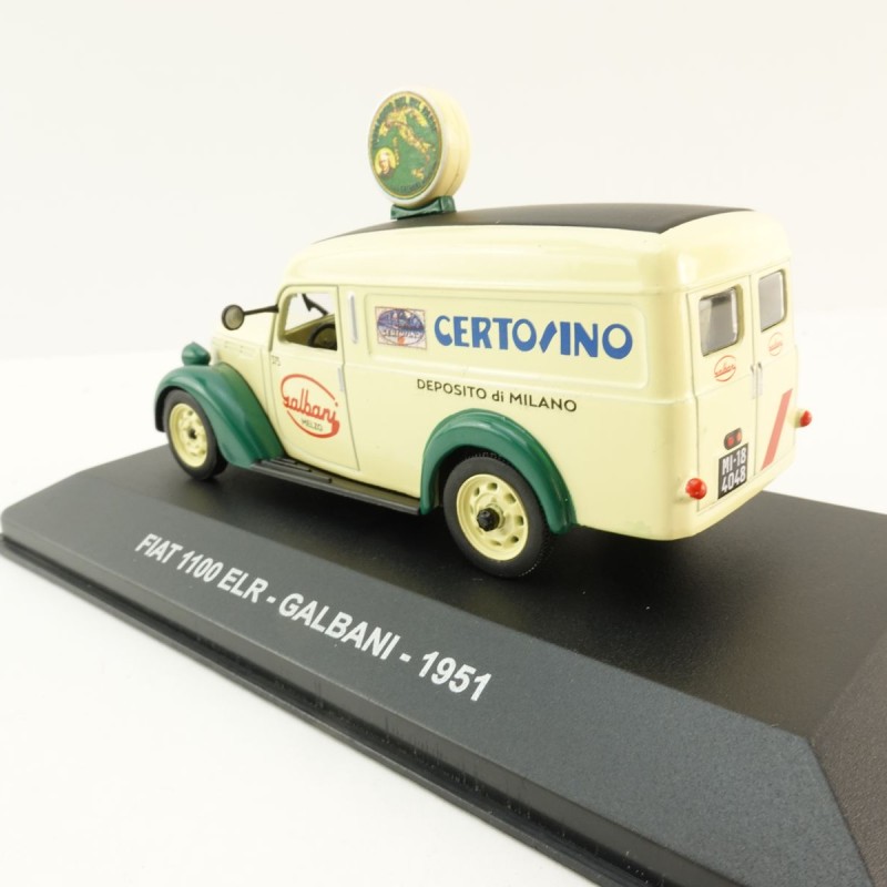 Altaya - Fiat 1100 ELR Delivery Van Galbani 1951 Yellow Green - Scale 1:43