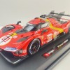 Bburago 18-16301 #51 - Ferrari 499P No 51 Winner 24h LeMans 2023 Pier Guidi, Calado, Giovinazzi Box Damage - Scale 1:18 