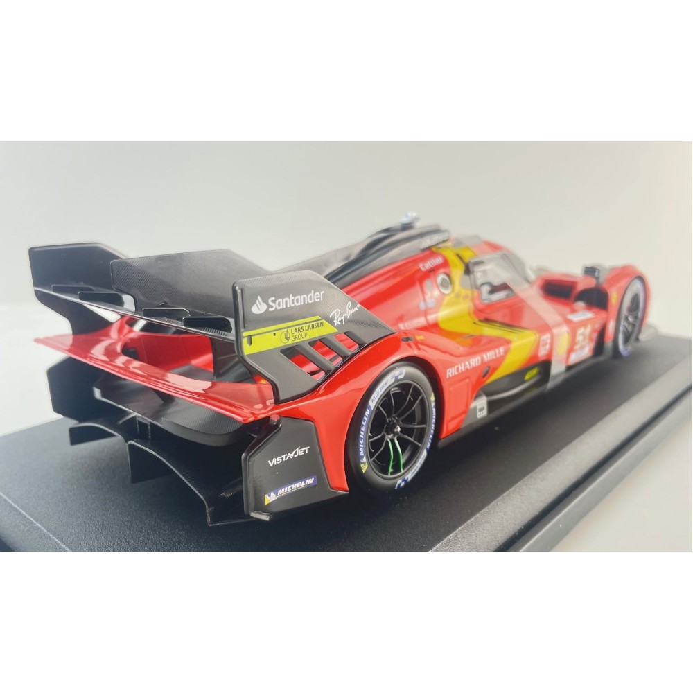 Bburago 18-16301 #51 - Ferrari 499P No 51 Winner 24h LeMans 2023 Pier Guidi, Calado, Giovinazzi Box Damage - Scale 1:18 