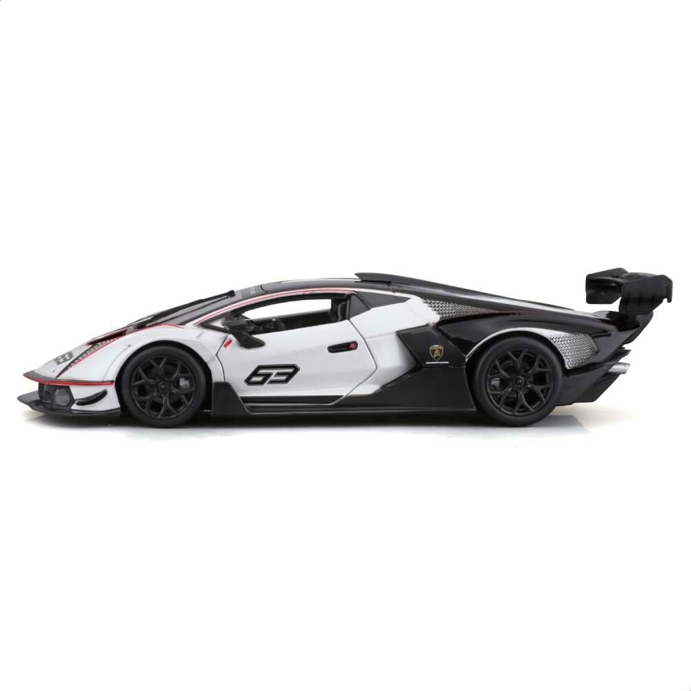 Bburago 18-28023 - 2021 Lamborghini Essenza SCV12 Sports Car White Black - Scale 1:24
