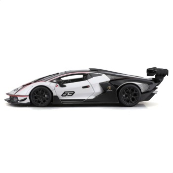 Bburago 18-28023 - 2021 Lamborghini Essenza SCV12 Sports Car White Black - Scale 1:24