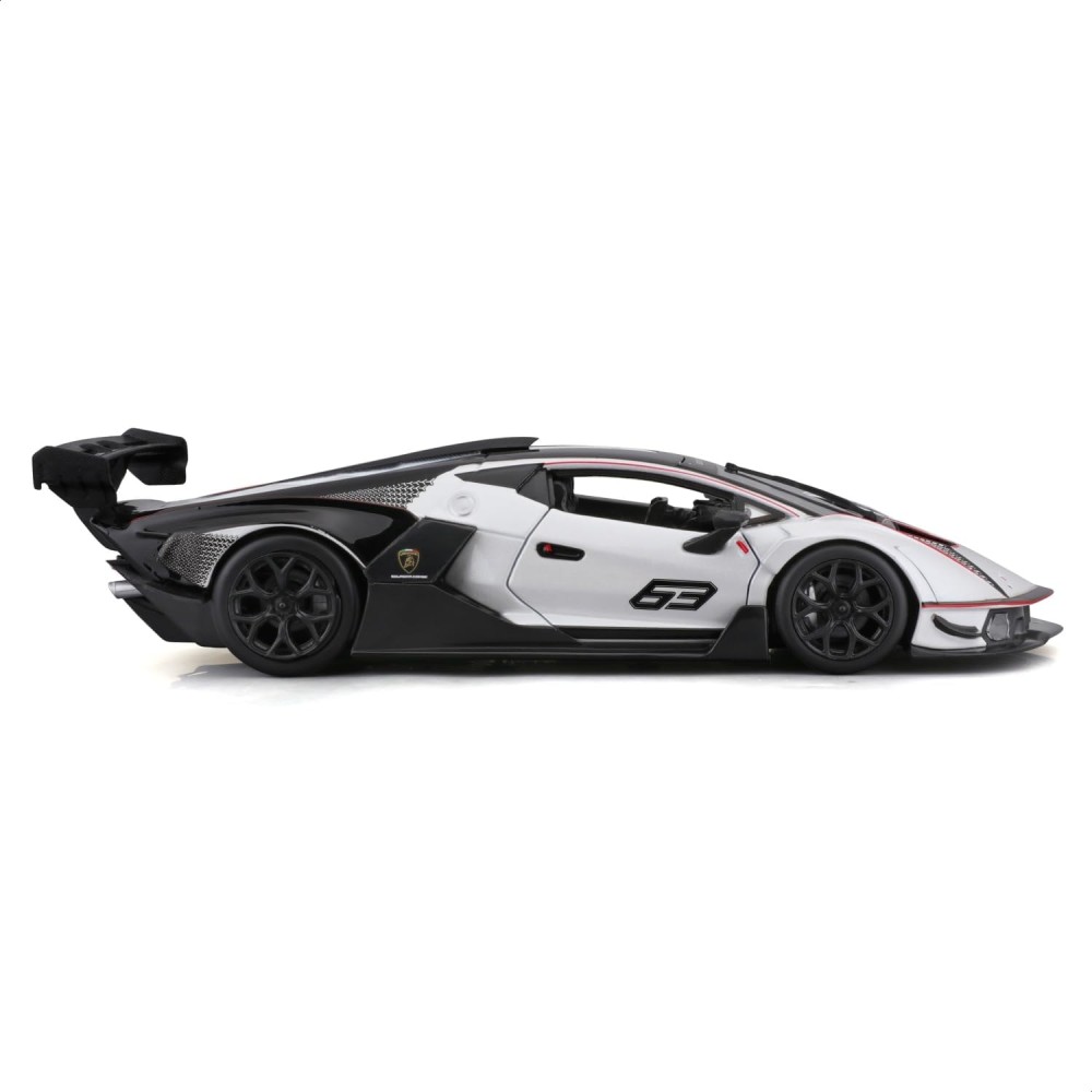 Bburago 18-28023 - 2021 Lamborghini Essenza SCV12 Sports Car White Black - Scale 1:24