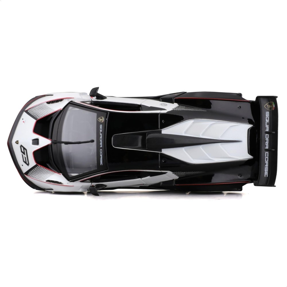 Bburago 18-28023 - 2021 Lamborghini Essenza SCV12 Sports Car White Black - Scale 1:24