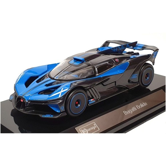 Bburago 18-38306 - Bugatti Bolide 2020 Blue / Carbon Track Car - Scale 1:43