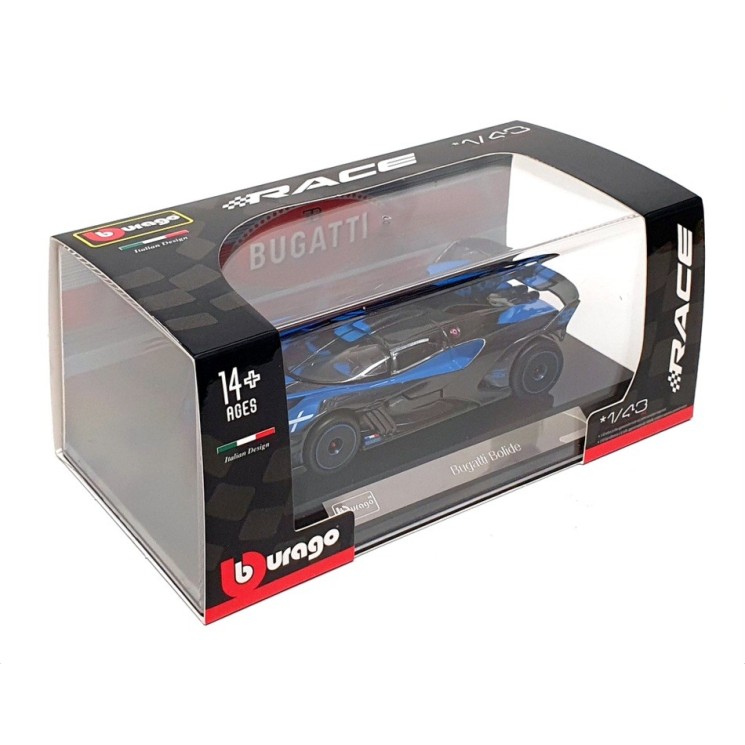 Bburago 18-38306 - Bugatti Bolide 2020 Blue / Carbon Track Car - Scale 1:43
