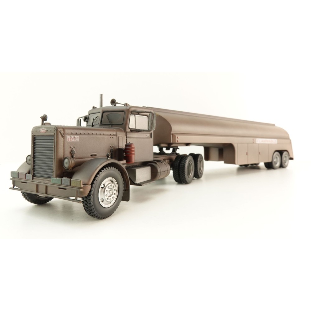 IXO IXOTTR038.22 - 1955 Peterbilt 281 6x4 Truck with 2-axle Tanker Trailer Rust Duel Movie - Scale 1:43