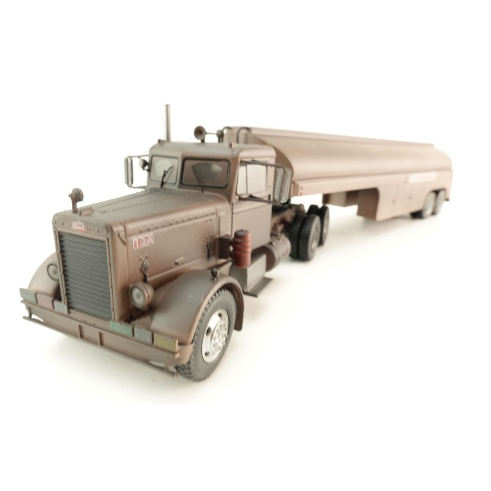 IXO IXOTTR038.22 - 1955 Peterbilt 281 6x4 Truck with 2-axle Tanker Trailer Rust Duel Movie - Scale 1:43