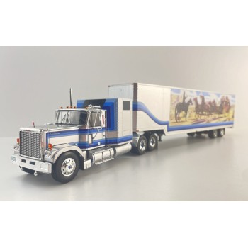 IXO TR039.22 - 1980 GMC General 6x4 Truck with Box Trailer Silver Smokey and the Bandit Style - Scale 1:43
